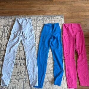 lululemon athletica Kids Leggings Trio - Pink, Blue, Gray